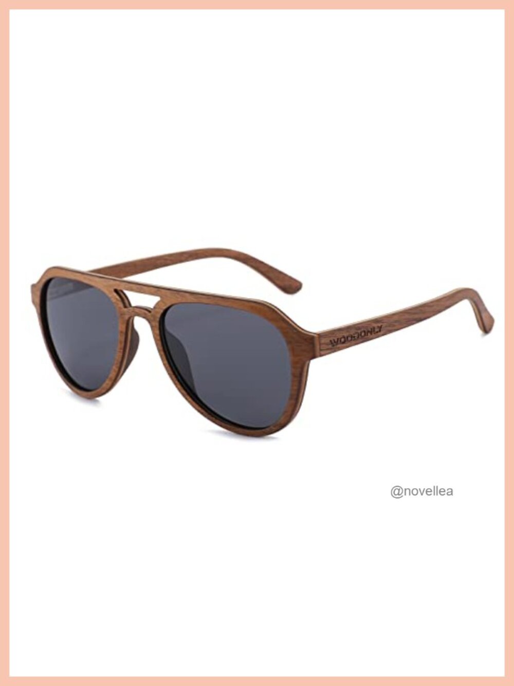 Handmade Wood Polarized Sunglasses with Bamboo Case Aviator Style UV Protection